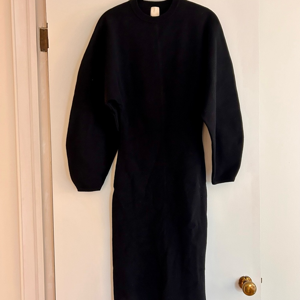 Elegant Black Women's Stretchy Sweater Dress